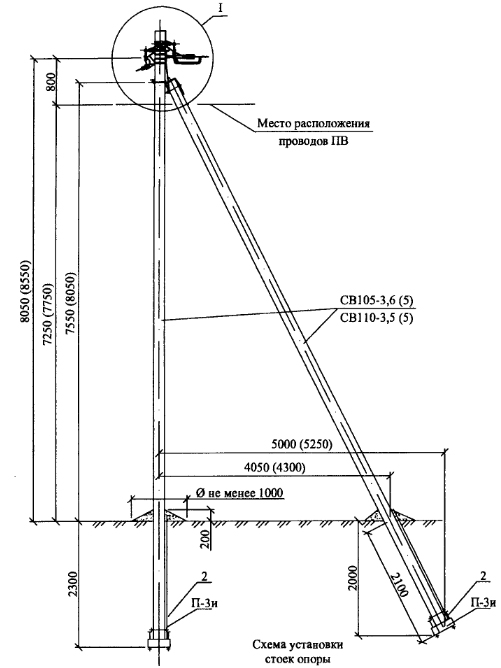 Переходная ответвительная анкерная двухцепная опора ПОА 24 Цена размеры ...